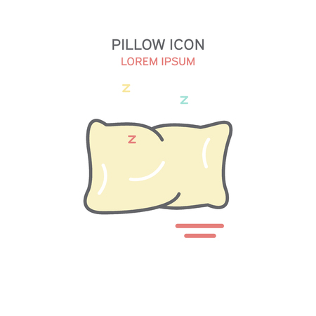 Pillow line style icon isolated vector illustration in colorのイラスト素材