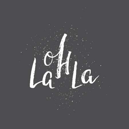 Oh la la - Hand drawn lettering quote. Vector illustrationのイラスト素材