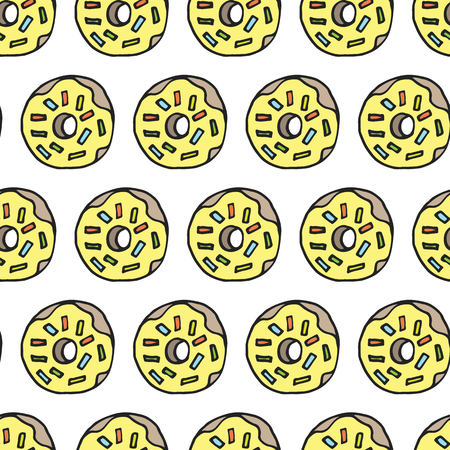 Sweet donate hand drawn seamless pattern. Handdrawn cartoon vector illustrationのイラスト素材
