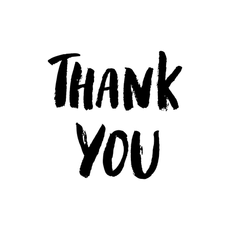 Thank you - Hand drawn lettering quote. Vector illustrationのイラスト素材