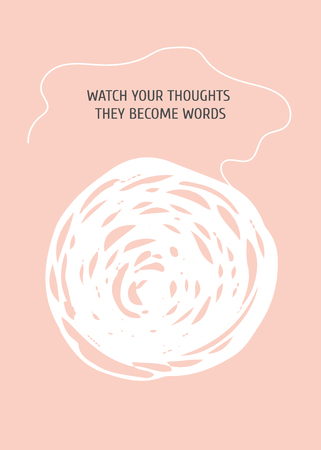 Collection of postcards with modern minimalistic design and motivation phrase. Vector illustration with hand drawn ink circles, lines and shapes.のイラスト素材