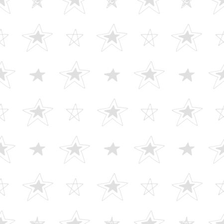 Cute hand drawn seamless pattern with stars.のイラスト素材