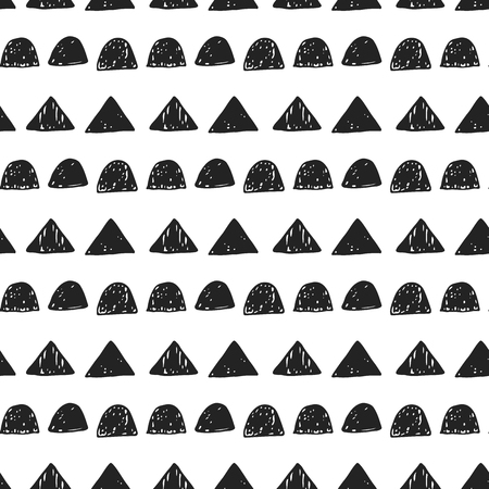 Unique hand drawn seamless pattern with abstract shapes. Vector illustration in scandinavian style.のイラスト素材