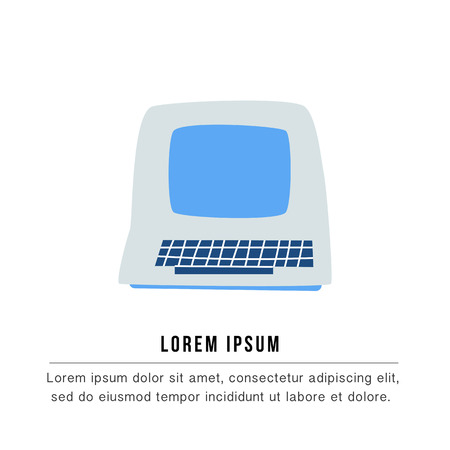 Hand drawn medical science computer. Vector illustration with text.のイラスト素材