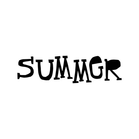 Summer vibes - fun lettering summer phrase cut out of paper in scandinavian style. Vector illustration.のイラスト素材