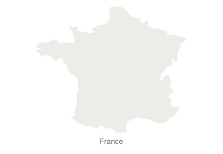 Mockup of France map on a white background. Vector illustration template.のイラスト素材