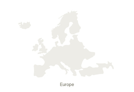 Mockup of Europe map on a white background. Vector illustration template.のイラスト素材