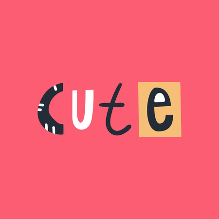 Cute and fun colorful hand drawn lettering for kids print. Vector illustration.のイラスト素材