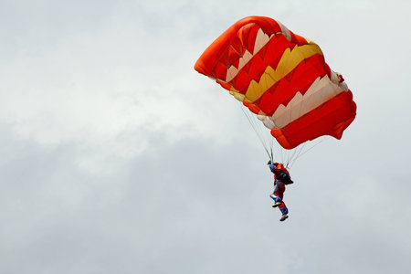 parachute jumpingの写真素材