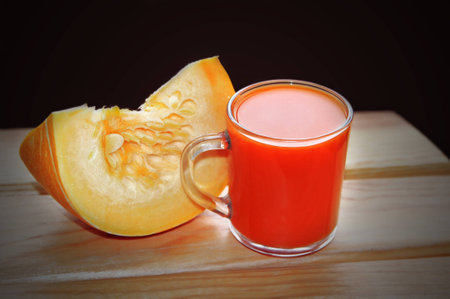 mug of pumpkin juiceの写真素材