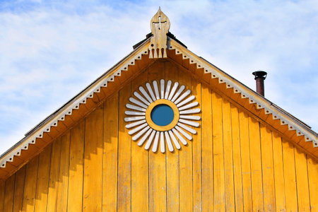 Wood roof decorationの写真素材