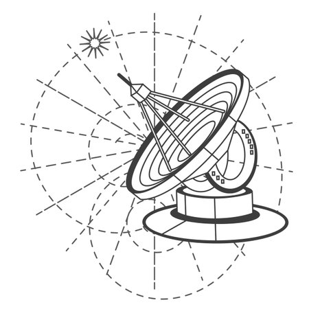 Radio telescope icon vector illustrationのイラスト素材