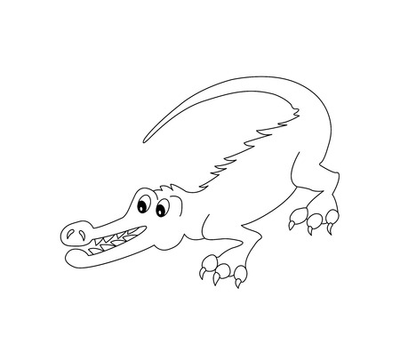 Funny Crocodile for coloring bookのイラスト素材