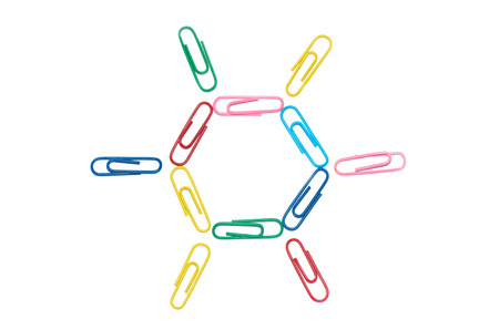 multicolored paper clips in the form of the sun