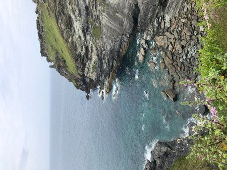 The Island, Tintagel, Cornwall, England, United Kingdom, UK. A medieval fortification on Tintagel...