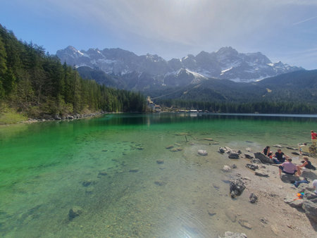 Landscape of Eibsee lake in Germany, Bavaria