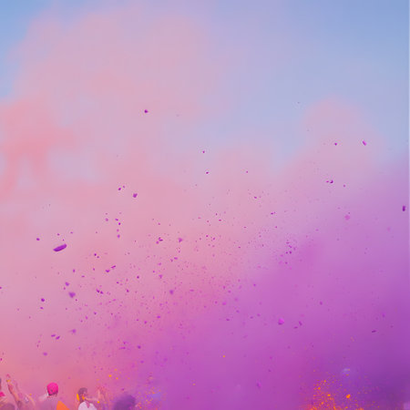 Explosion of colored powder, abstract background. Abstract multicolored background for Holi festivalの素材