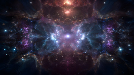 abstract space background. Abstract fractal. Fractal art background for meditation. Creative cosmic illustrationの素材