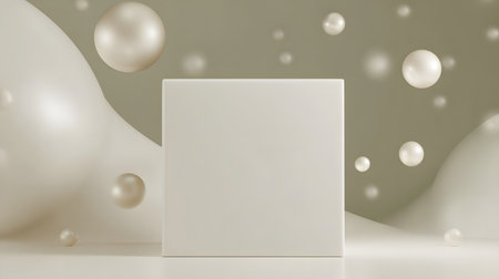 minimal geometric forms. Glossy white podium for product presentation and advertisingの素材