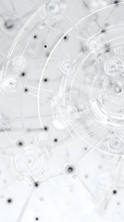 abstract tech illustration of a white background with a glass patternの素材