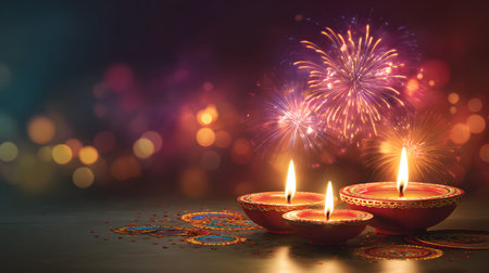 Diwali festival background. Diwali-themed abstract colorful backgroundの素材