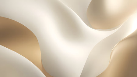 abstract background with smooth lines in beige and luxury golden colors for design with copy spaceの素材