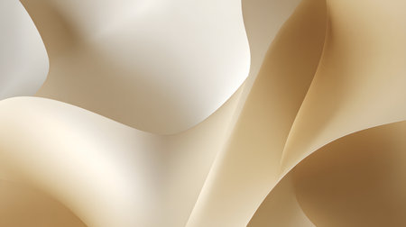 abstract background with smooth lines in beige and white colors. Close-up of rippled white satin fabric. Whole backgroundの素材