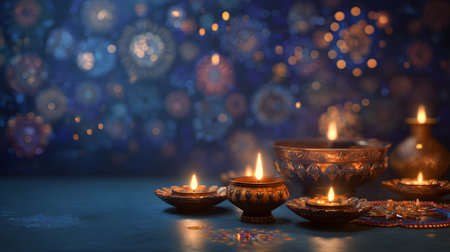 Diwali festival background. Diwali-themed abstract colorful backgroundの素材