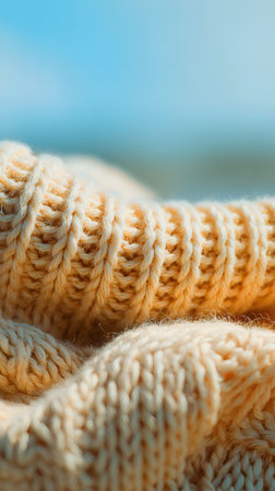 kneat sweater texture close up. Knitted woolen sweaters. Close-up. Selective focus. Multicolored wool yarn background. Close-up of knitting wool textureの素材