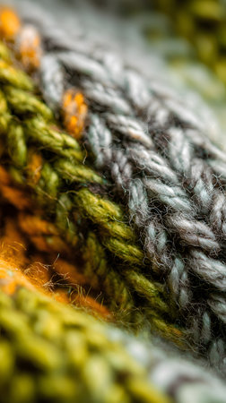 kneat sweater texture close up. Knitted woolen sweaters. Close-up. Selective focus. Multicolored wool yarn background. Close-up of knitting wool textureの素材