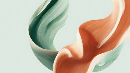 Abstract background with curved lines in green and brown colorsの素材