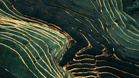 Golden and green emerald marble pattern texture with natural patterns as an abstract background for design. abstract background with gold and green marble patternの素材