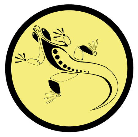 Icon lizard on a yellow backgroundのイラスト素材