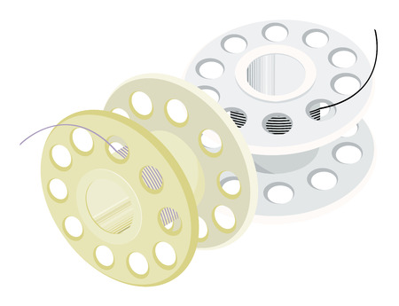 Two bobbins for sewing machineのイラスト素材