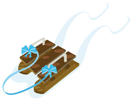 Winter sled made of woodのイラスト素材