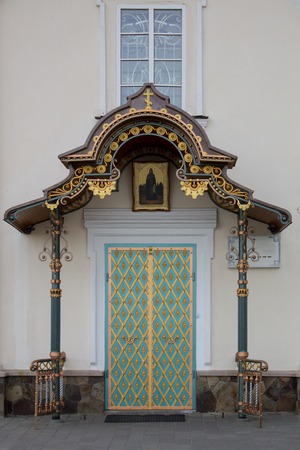 Photo of antique vintage old style forged decorated door.の写真素材