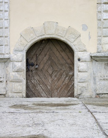 Photo of antique vintage old style wooden doorの写真素材