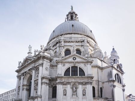 VENICE, ITALY, NOV 1st 2018: Santa Maria della Salute Church or Basilica facade or exterior view....