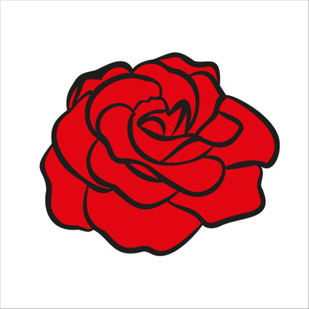 Rose flower hand drawn ilustration for logoのイラスト素材