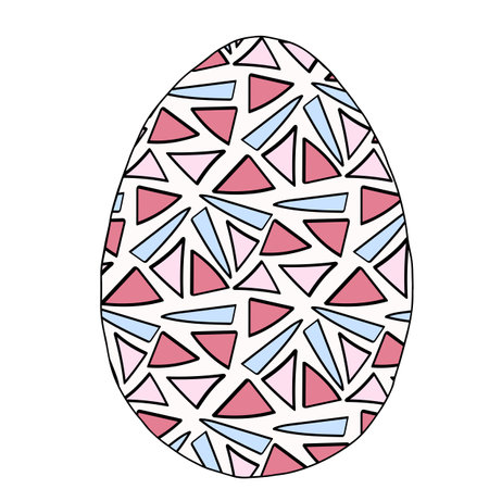Easter egg crystal hand drawn geometry elements. Vector illustrations for cards or invitations, coloring books for kids and adultsのイラスト素材