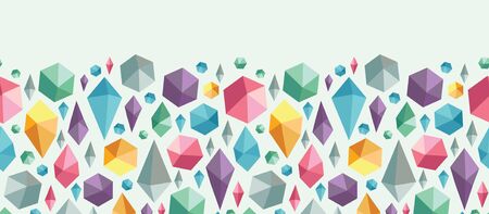 Hanging geometric shapes horizontal seamless pattern borderのイラスト素材