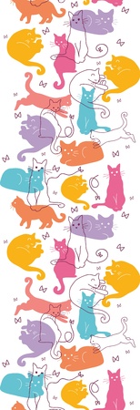 Colorful Cats Vertical Seamless Pattern Borderのイラスト素材
