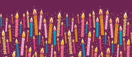 Vector colorful birthday candles horizontal seamless pattern ornamentのイラスト素材