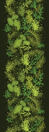 Evergreen christmas tree vertical seamless pattern borderのイラスト素材