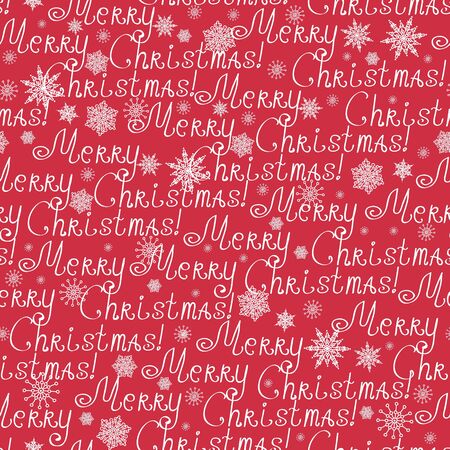 Red Merry Christmas Text Seamless Pattern Backgroundの写真素材