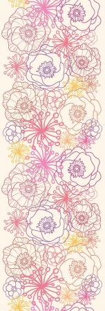 Subtle field flowers vertical seamless pattern borderのイラスト素材