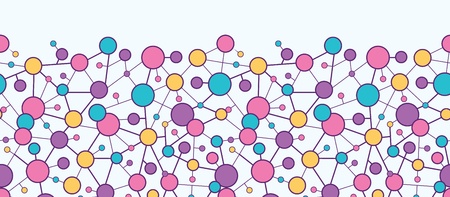 Molecular Structure Horizontal Seamless Pattern borderのイラスト素材
