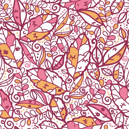 Cartoon Autumn Leaves Seamless Pattern backgroundのイラスト素材