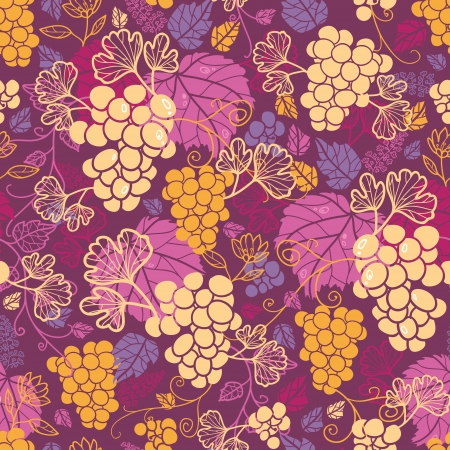 Sweet grape vines seamless pattern backgroundのイラスト素材