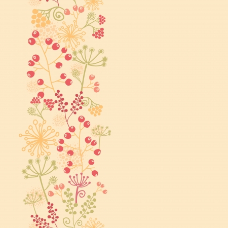 Summer berries vertical seamless pattern background borderのイラスト素材